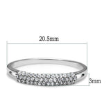 Rhodium 925 Sterling Silver Ring with AAA Grade CZ  in Clear