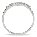 Rhodium 925 Sterling Silver Ring with AAA Grade CZ  in Clear