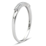 Rhodium 925 Sterling Silver Ring with AAA Grade CZ  in Clear