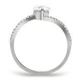 Rhodium 925 Sterling Silver Ring with AAA Grade CZ  in Clear