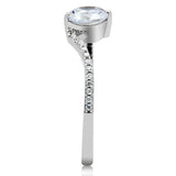 Rhodium 925 Sterling Silver Ring with AAA Grade CZ  in Clear
