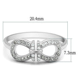 Rhodium 925 Sterling Silver Ring with AAA Grade CZ  in Clear
