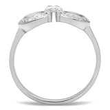 Rhodium 925 Sterling Silver Ring with AAA Grade CZ  in Clear