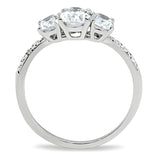 Rhodium 925 Sterling Silver Ring with AAA Grade CZ  in Clear