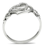 Rhodium 925 Sterling Silver Ring with AAA Grade CZ  in Clear