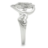 Rhodium 925 Sterling Silver Ring with AAA Grade CZ  in Clear