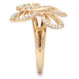 Rose Gold 925 Sterling Silver Ring with AAA Grade CZ  in Clear