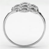 Rhodium 925 Sterling Silver Ring with AAA Grade CZ  in Clear
