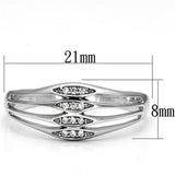 Rhodium 925 Sterling Silver Ring with AAA Grade CZ  in Clear