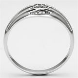 Rhodium 925 Sterling Silver Ring with AAA Grade CZ  in Clear