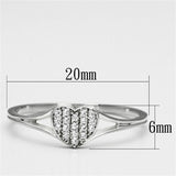Rhodium 925 Sterling Silver Ring with AAA Grade CZ  in Clear
