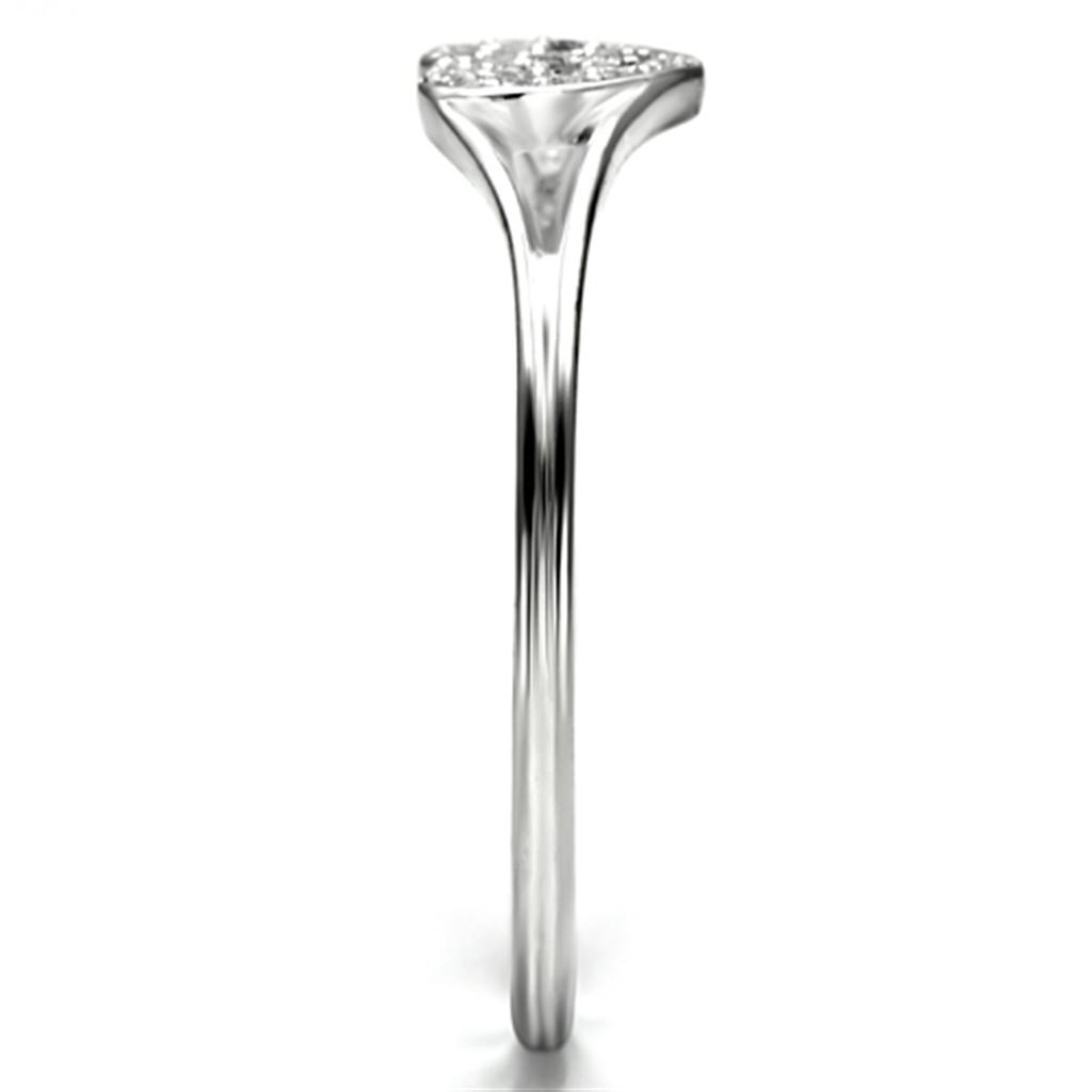 Rhodium 925 Sterling Silver Ring with AAA Grade CZ  in Clear