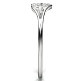 Rhodium 925 Sterling Silver Ring with AAA Grade CZ  in Clear
