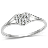 Rhodium 925 Sterling Silver Ring with AAA Grade CZ  in Clear