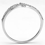 Rhodium 925 Sterling Silver Ring with AAA Grade CZ  in Clear
