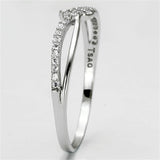 Rhodium 925 Sterling Silver Ring with AAA Grade CZ  in Clear
