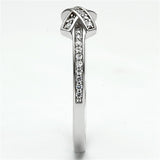 Rhodium 925 Sterling Silver Ring with AAA Grade CZ  in Clear