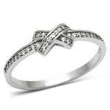 Rhodium 925 Sterling Silver Ring with AAA Grade CZ  in Clear