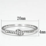 Rhodium 925 Sterling Silver Ring with AAA Grade CZ  in Clear