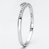 Rhodium 925 Sterling Silver Ring with AAA Grade CZ  in Clear