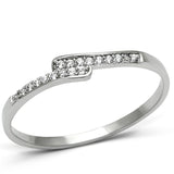 Rhodium 925 Sterling Silver Ring with AAA Grade CZ  in Clear