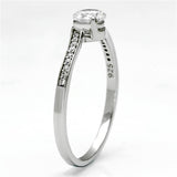 Rhodium 925 Sterling Silver Ring with AAA Grade CZ  in Clear