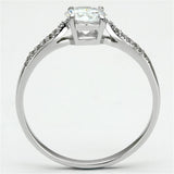 Rhodium 925 Sterling Silver Ring with AAA Grade CZ  in Clear