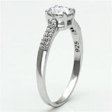 Rhodium 925 Sterling Silver Ring with AAA Grade CZ  in Clear
