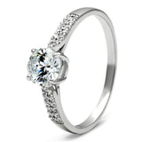 Rhodium 925 Sterling Silver Ring with AAA Grade CZ  in Clear
