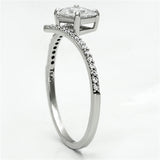 Rhodium 925 Sterling Silver Ring with AAA Grade CZ  in Clear