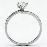 Rhodium 925 Sterling Silver Ring with AAA Grade CZ  in Clear