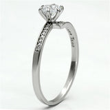 Rhodium 925 Sterling Silver Ring with AAA Grade CZ  in Clear