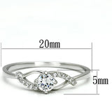 Rhodium 925 Sterling Silver Ring with AAA Grade CZ  in Clear