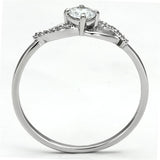 Rhodium 925 Sterling Silver Ring with AAA Grade CZ  in Clear