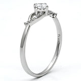 Rhodium 925 Sterling Silver Ring with AAA Grade CZ  in Clear