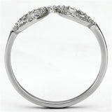Rhodium 925 Sterling Silver Ring with AAA Grade CZ  in Clear