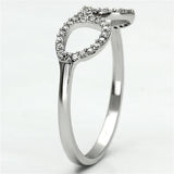 Rhodium 925 Sterling Silver Ring with AAA Grade CZ  in Clear