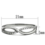 Rhodium 925 Sterling Silver Ring with AAA Grade CZ  in Clear