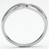 Rhodium 925 Sterling Silver Ring with AAA Grade CZ  in Clear