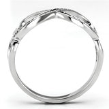 Rhodium 925 Sterling Silver Ring with AAA Grade CZ  in Clear
