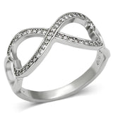 Rhodium 925 Sterling Silver Ring with AAA Grade CZ  in Clear