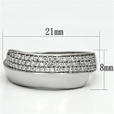 Rhodium 925 Sterling Silver Ring with AAA Grade CZ  in Clear
