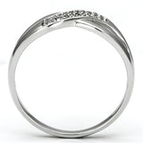 Rhodium 925 Sterling Silver Ring with AAA Grade CZ  in Clear