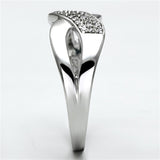 Rhodium 925 Sterling Silver Ring with AAA Grade CZ  in Clear