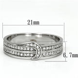 Rhodium 925 Sterling Silver Ring with AAA Grade CZ  in Clear