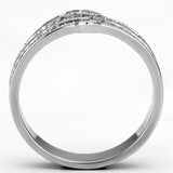 Rhodium 925 Sterling Silver Ring with AAA Grade CZ  in Clear