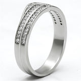 Rhodium 925 Sterling Silver Ring with AAA Grade CZ  in Clear