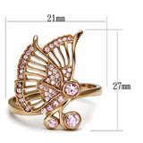 Rose Gold 925 Sterling Silver Ring with AAA Grade CZ  in Rose