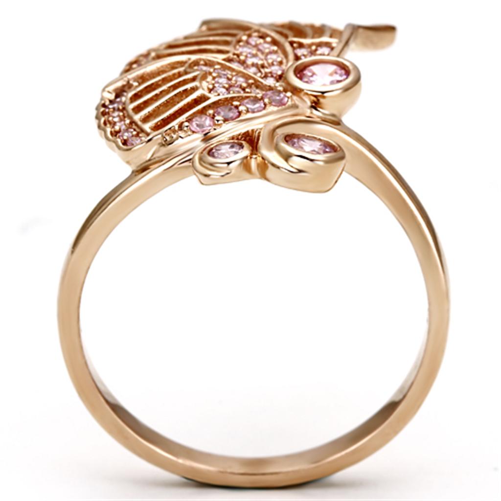 Rose Gold 925 Sterling Silver Ring with AAA Grade CZ  in Rose