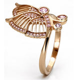 Rose Gold 925 Sterling Silver Ring with AAA Grade CZ  in Rose